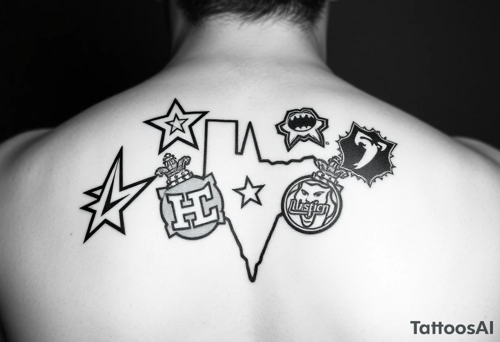 Combine all athletics Houston team logos into one nice one tattoo idea