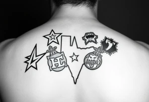 Combine all athletics Houston team logos into one nice one tattoo idea
