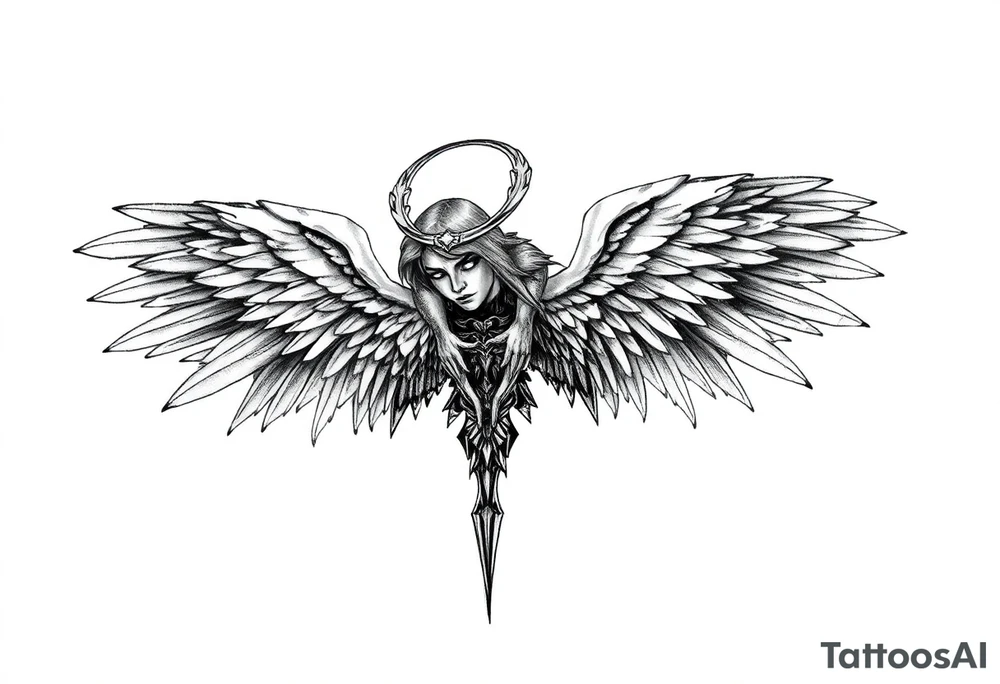 Full body of fallen angel Dante Mikha'el tattoo idea