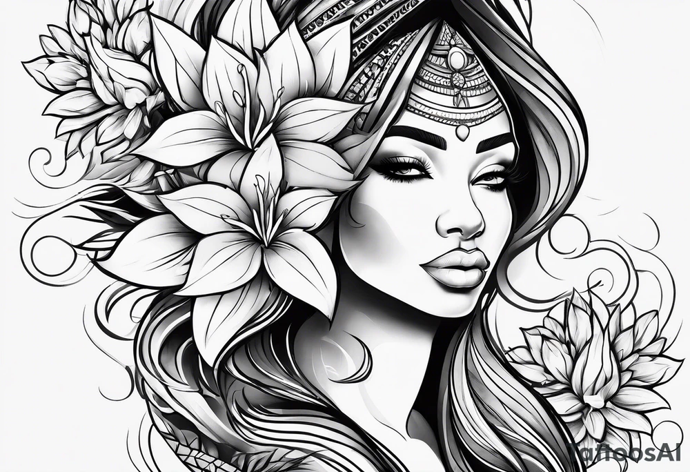 African Flame flower tattoo idea