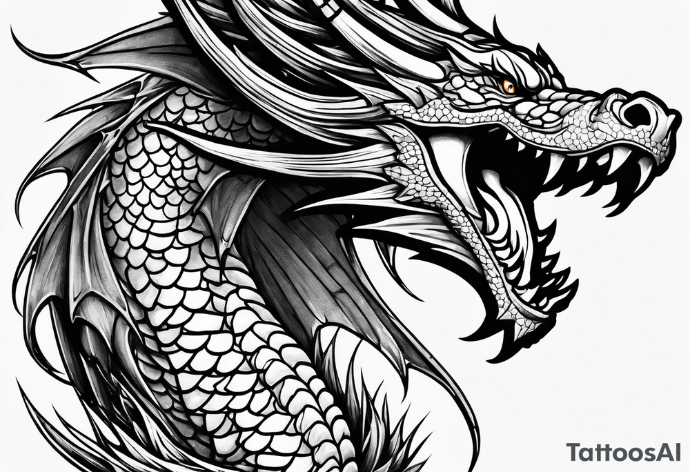 Fire breathing dragon tattoo idea