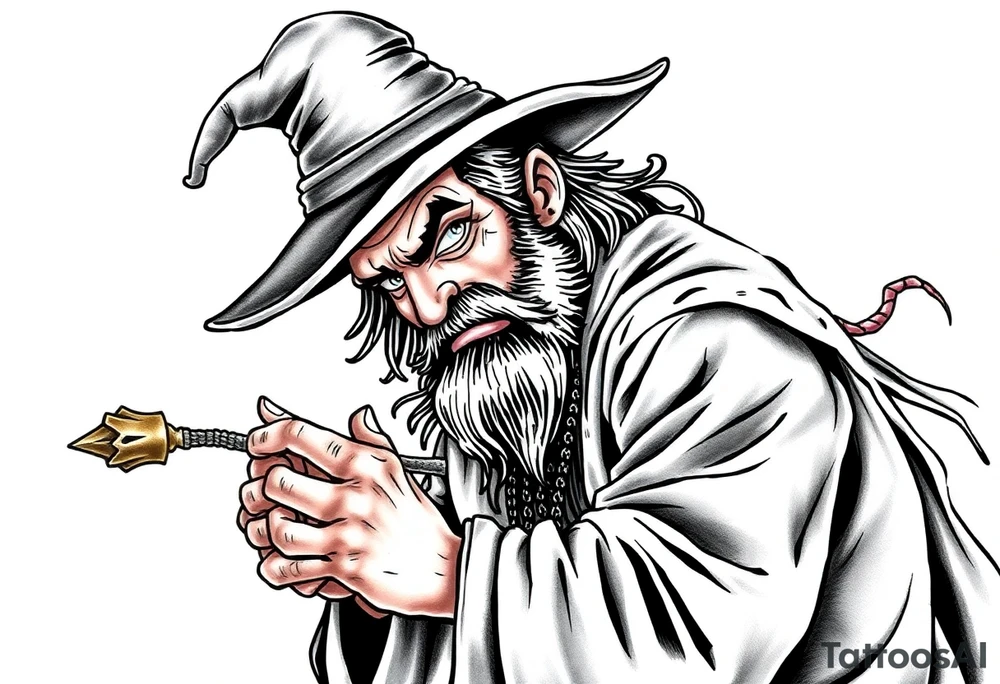 Guy exploring witch supplies tattoo idea