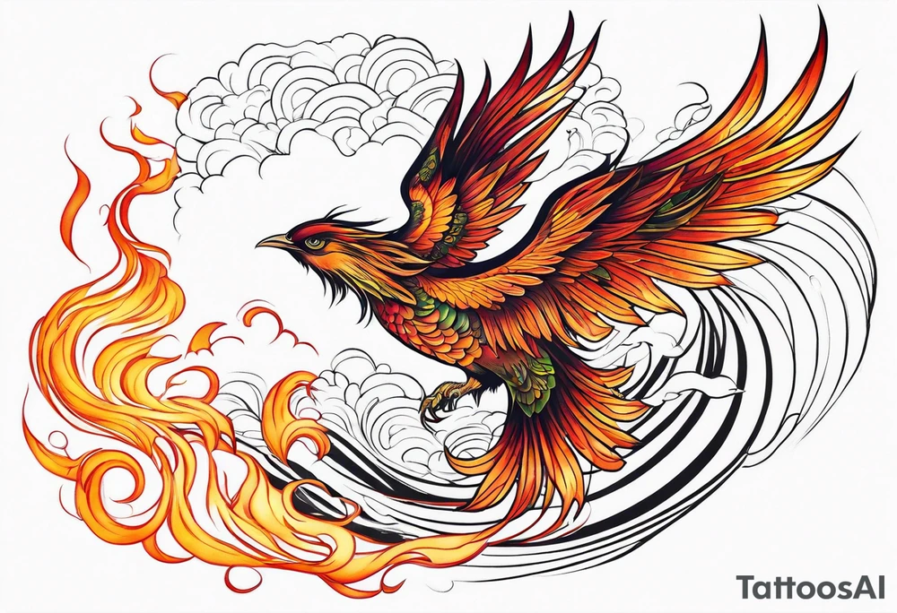 Phoenix rising tattoo idea