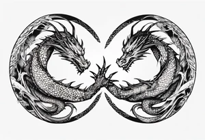 two dragons meeting to make a yin yang tattoo idea