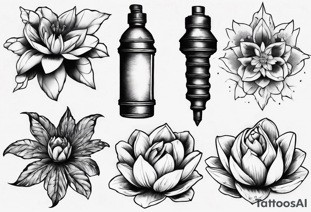 Grenade flower tattoo idea