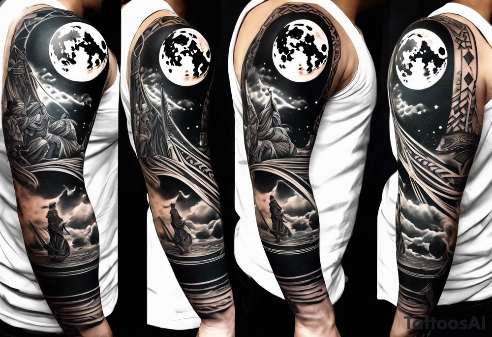 Jedi, Atheist, Moon, Freedom theme combined into one tattoo idea
