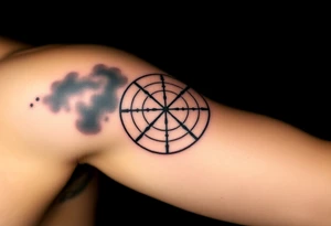 scope crosshairs with eerie fog in background tattoo idea