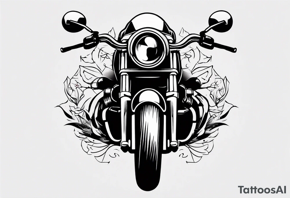 Motorcycle front view tattoo idea