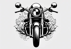 Motorcycle front view tattoo idea