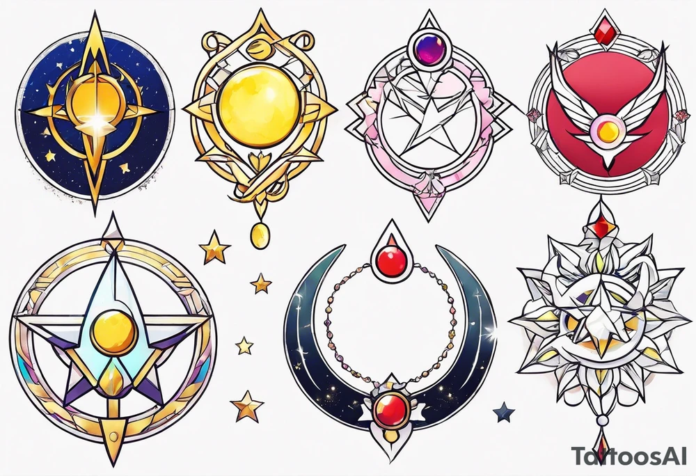 Sailor moon character symbols tattoo idea