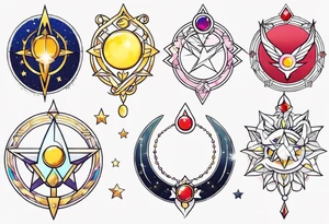 Sailor moon character symbols tattoo idea