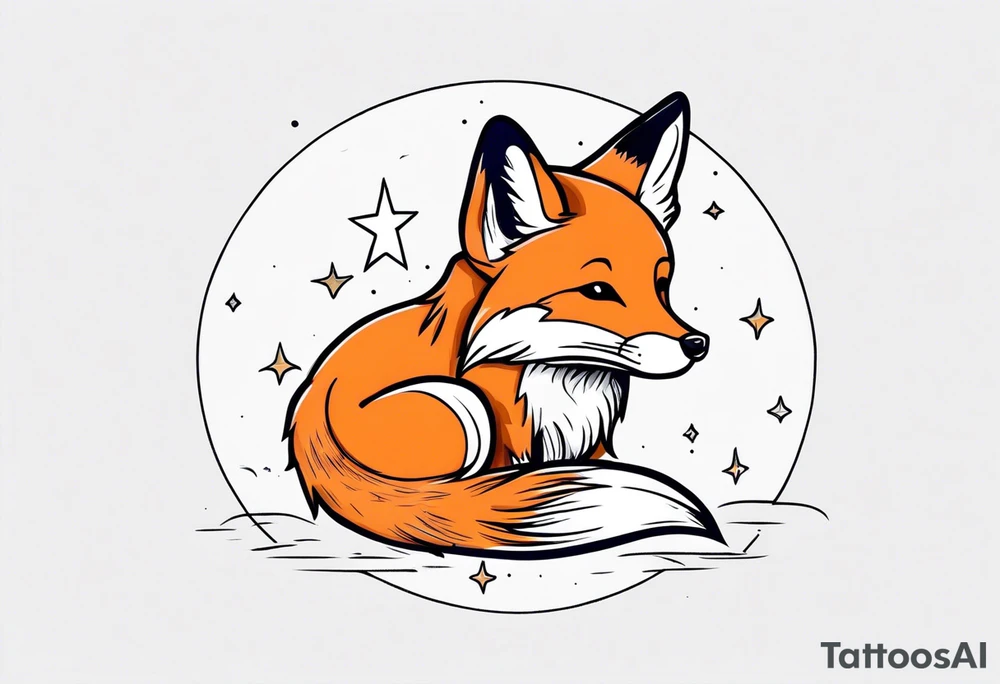 little fox look at the star tattoo idea