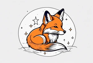 little fox look at the star tattoo idea