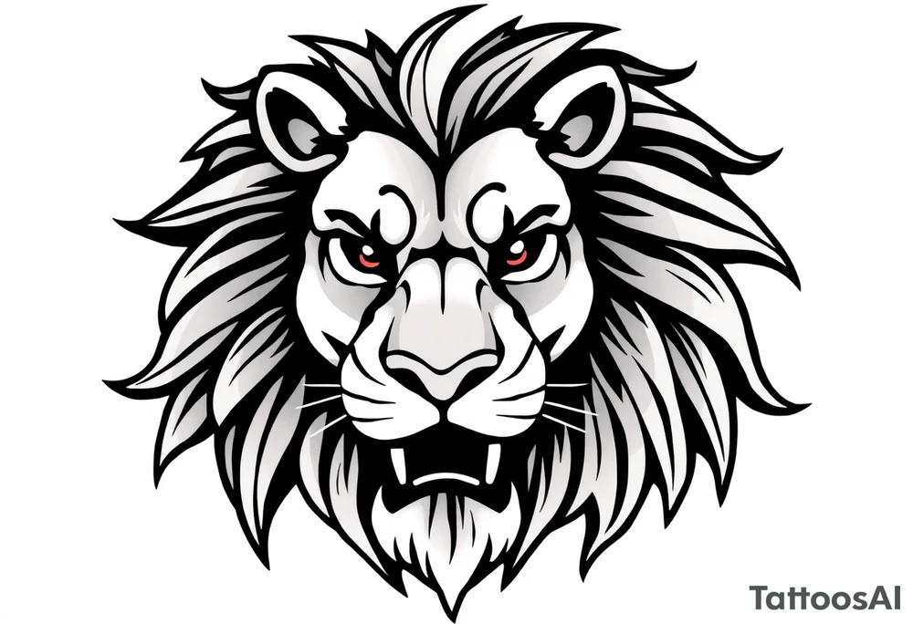 powerful majestic lion, close-up tattoo idea