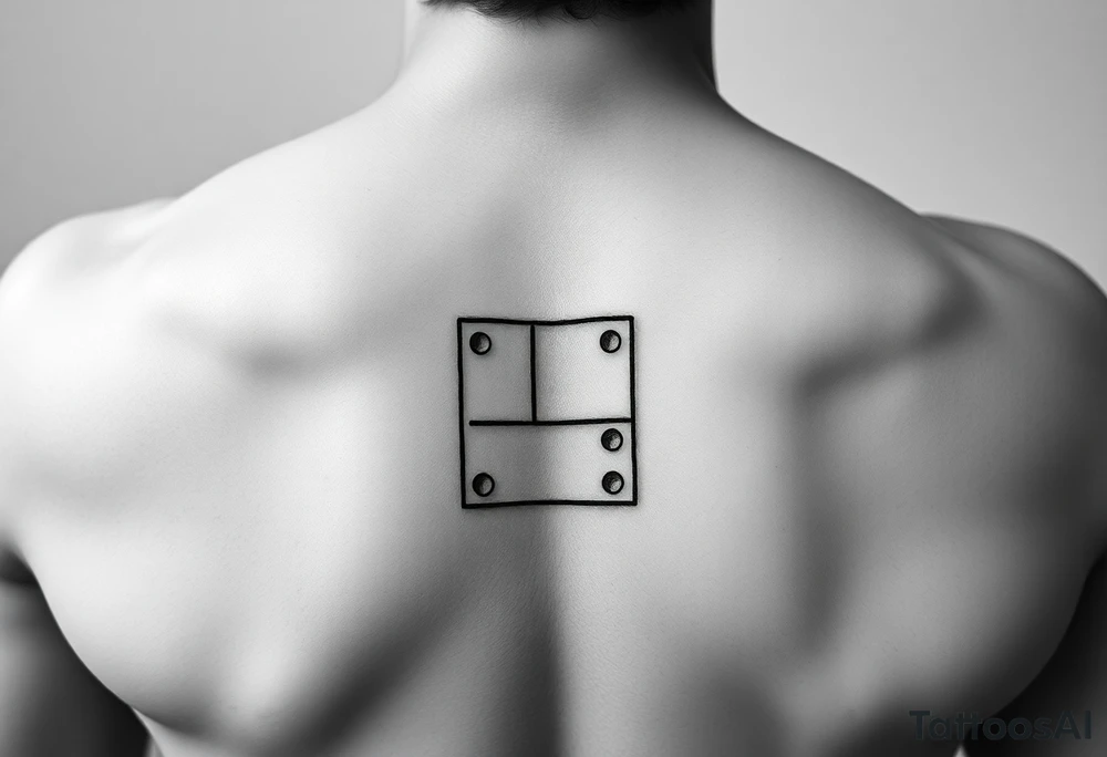 One-blank domino tile tattoo idea