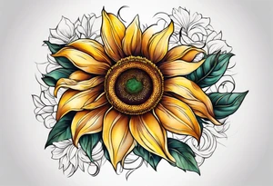 sunflower lily rose tattoo idea