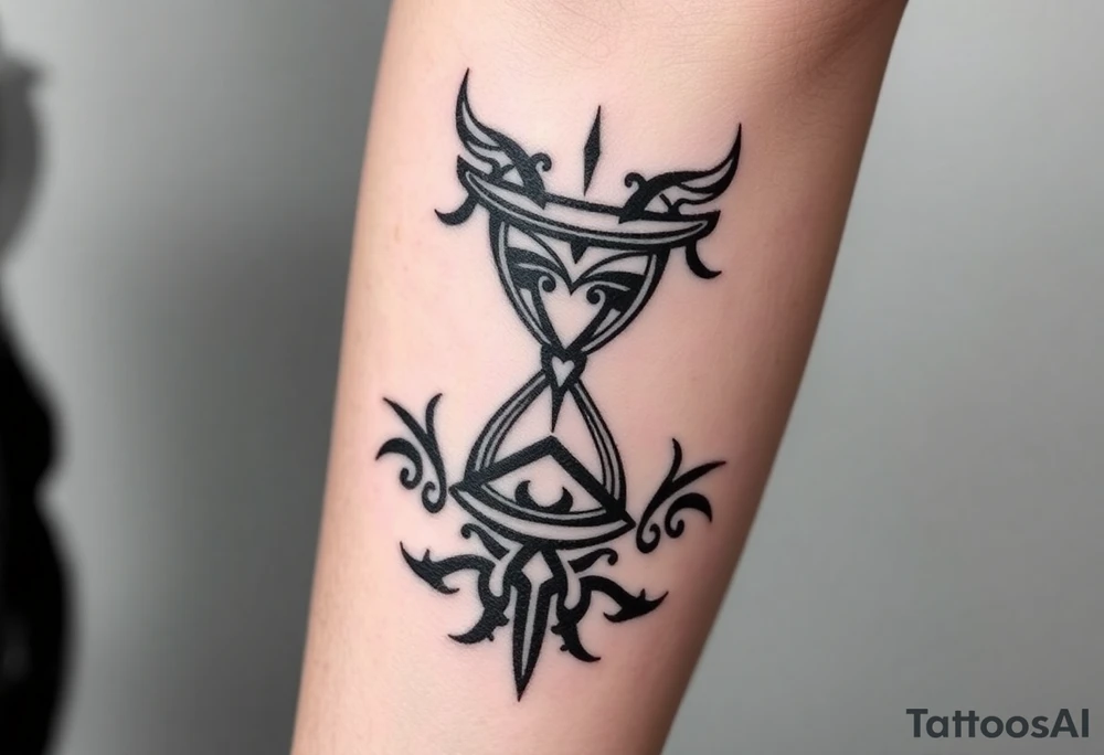 live with what you have and enjoy it to the fullest, hourglass tattoo idea