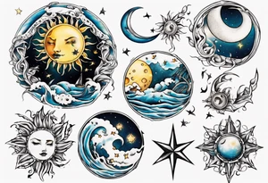 wasser sonne und mond tattoo idea