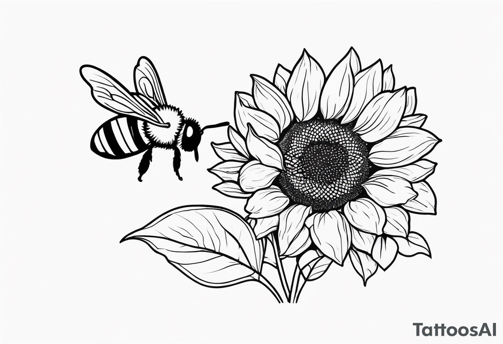 Sunflower and Bee tattoo idea