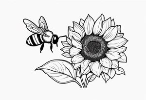 Sunflower and Bee tattoo idea