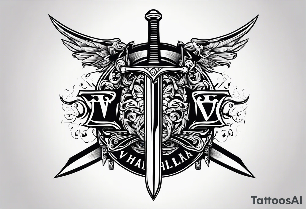 Valhalla swords fonts tattoo idea