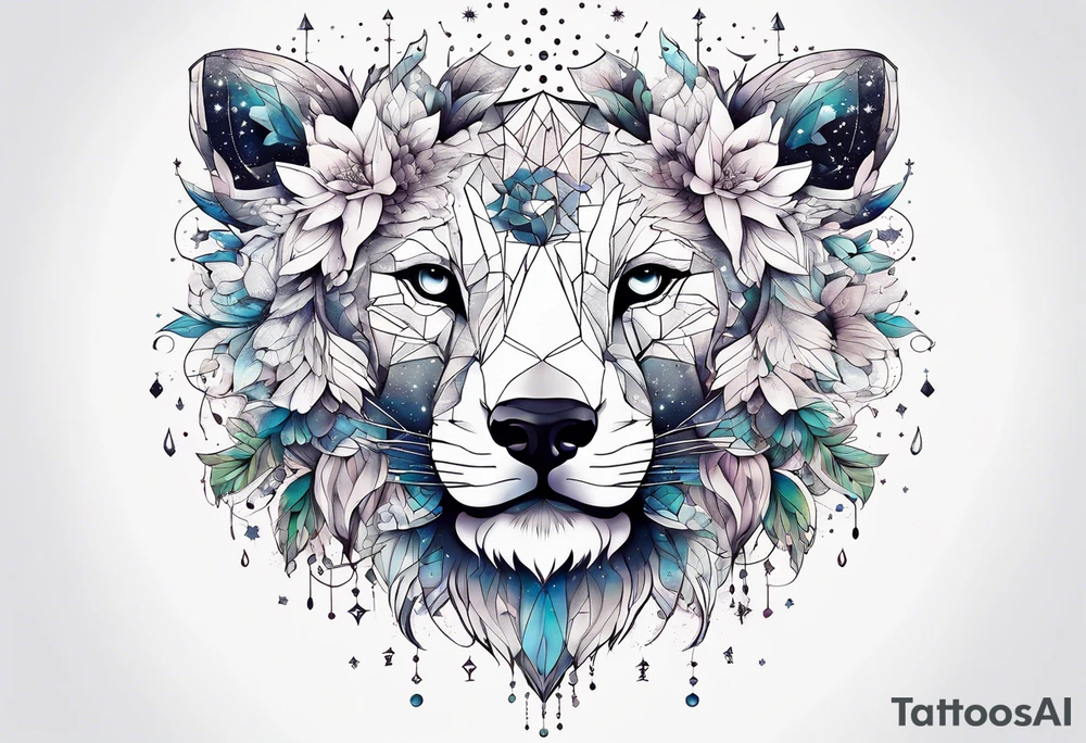 Constellation, animal snow , géométric , flower tattoo idea