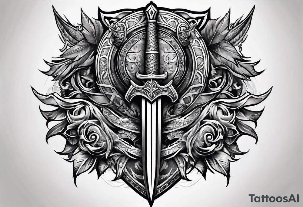 Valhalla sword shield mother tattoo idea