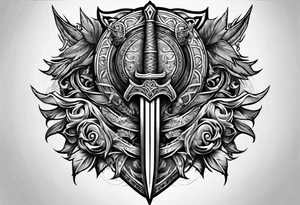 Valhalla sword shield mother tattoo idea