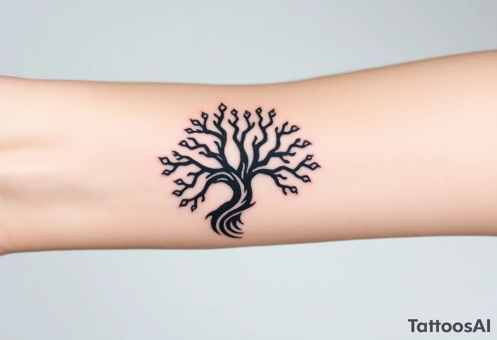 Swirling 
Tree moving in a spiral direction tattoo idea