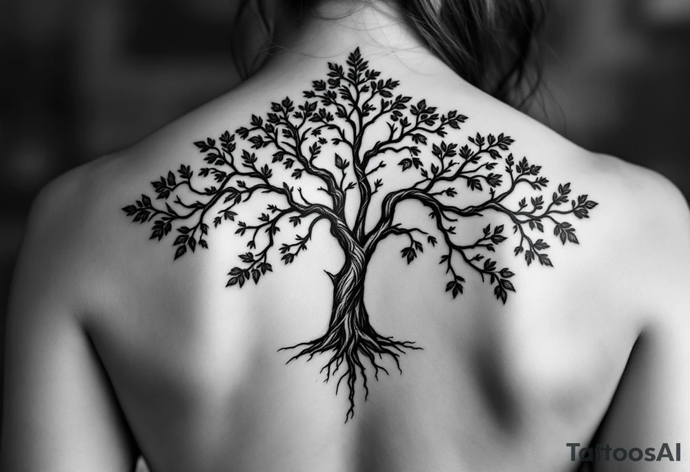 Family tree of 8 with names for woman tattoo idea