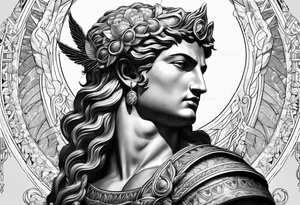 apollo
god of the sun 
with his bow
upper body tattoo idea