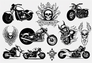 Motorcycle and skeletoj tattoo idea
