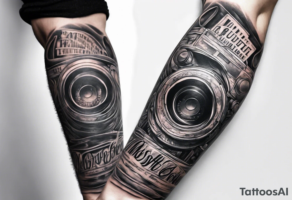 Newspaper cool forearm tattoo idea