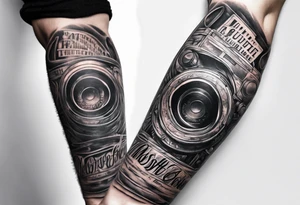 Newspaper cool forearm tattoo idea