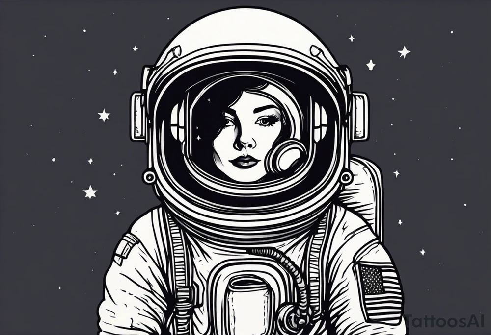 love astronaut tattoo idea