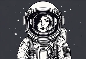 love astronaut tattoo idea