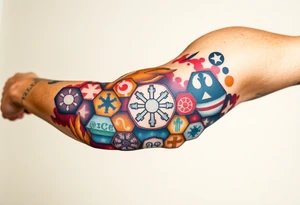 starwars symbols inside honey combs tattoo idea