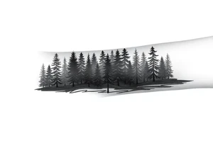 Coniferous forest silhouette around the forearm a tattoo tattoo idea