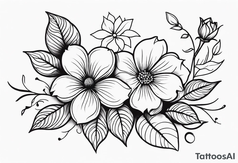 vines flowers tattoo idea