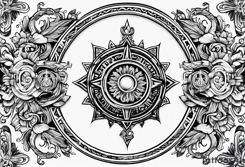 Greek Capital Letter Omega symbol black magic style tattoo idea