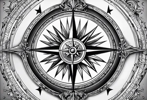 ancient compass tattoo idea