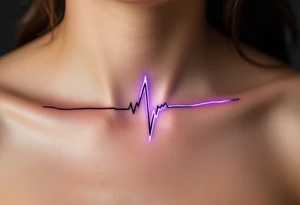 A thin black EKG line turning into a jagged purple lightning bolt, representing life’s electric energy. tattoo idea