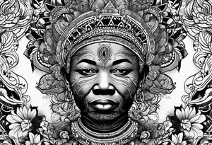 mandela patterns for leg sleeve tattoo idea