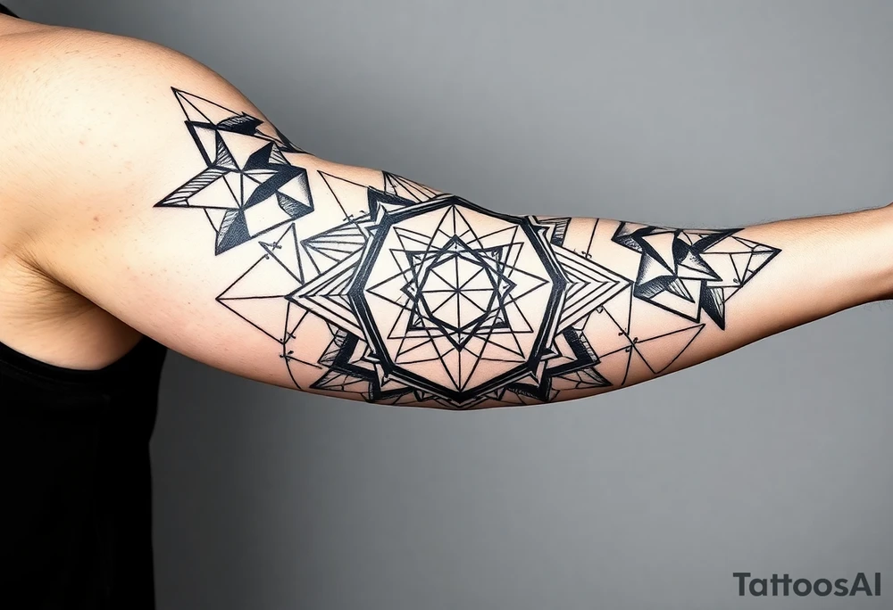 Geometry with love symbolism tattoo idea