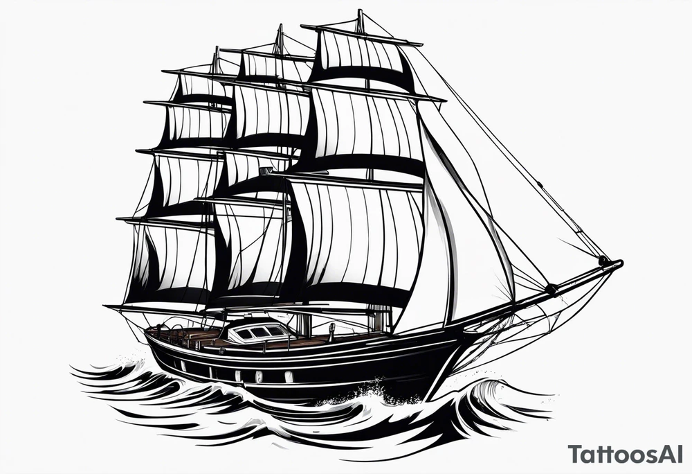 bow of a sailboat. tattoo idea