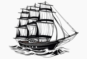 bow of a sailboat. tattoo idea