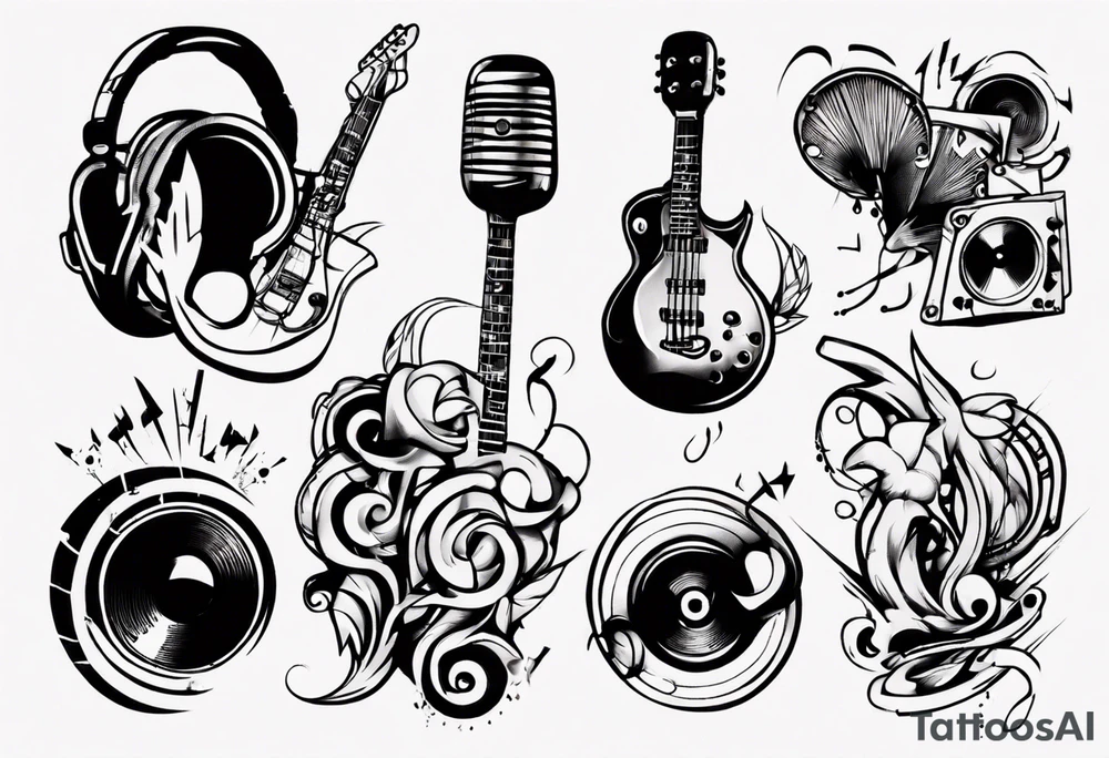 music sound tattoo idea