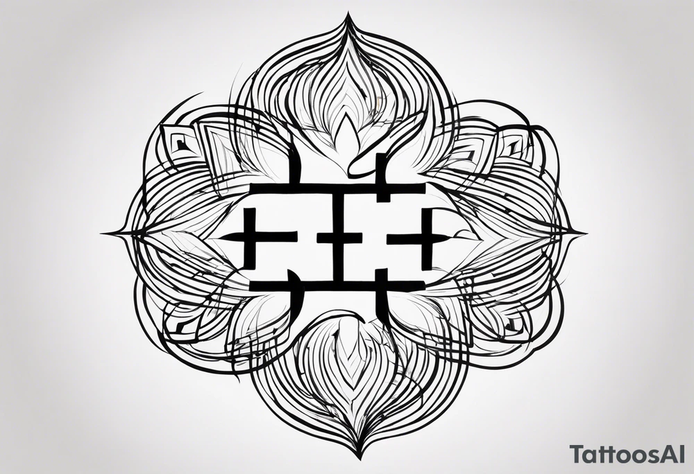 Erstelle ein Tatoo. Hundepfote. In der Hundepfote Symbol Autismus Puzzleteil und PTSD Schlaufe nur einmal. Ausserhalb der Pfote minimalistischer quatradischer  und abstrakter Style. Style des Tatoo minimalistisch, abstrakt, Dotwort, aquarell und fineline tattoo idea