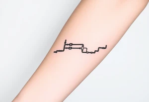 long System of pipes that transitions and transforms into veins of forearm tattoo idea