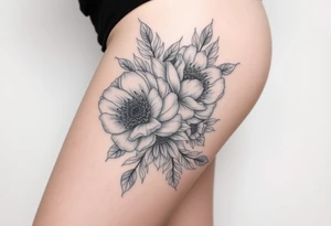 peonies and honey combs tattoo idea
